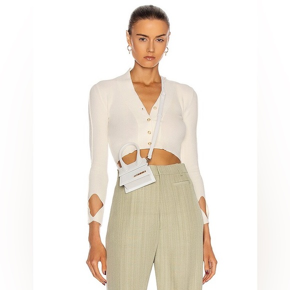 Jacquemus white long sleeve crop top - Picture 4 of 5